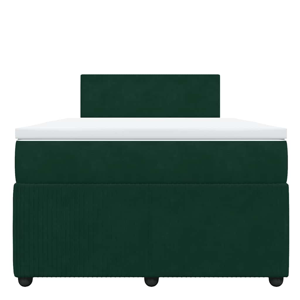 Box spring krevet s madracem tamnozeleni 120x200 cm baršunasti