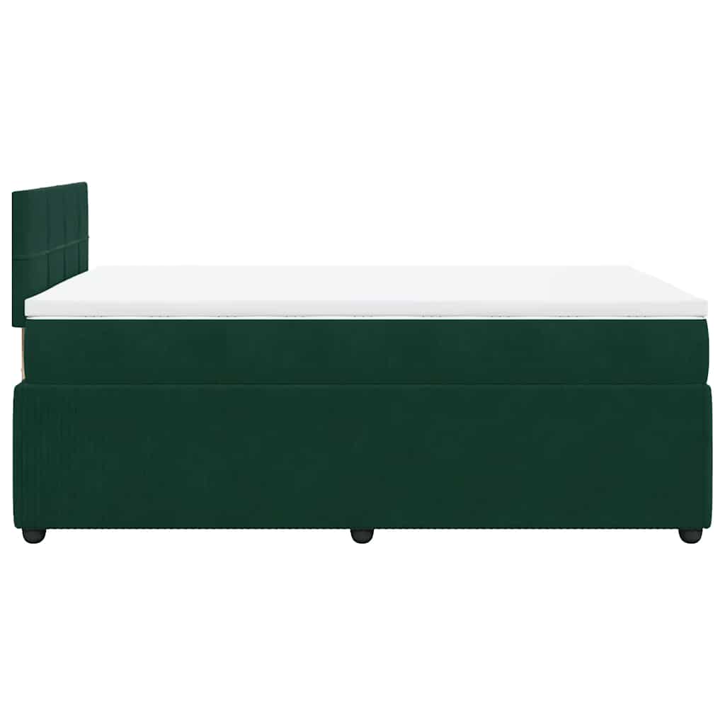 Box spring krevet s madracem tamnozeleni 120x200 cm baršunasti