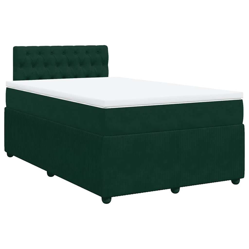 Box spring krevet s madracem tamnozeleni 120x200 cm baršunasti