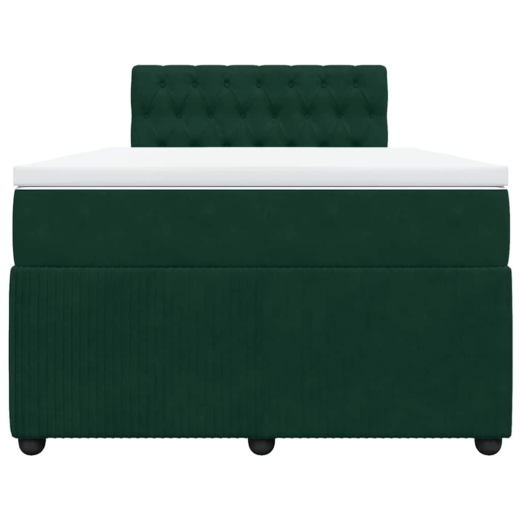 Box spring krevet s madracem tamnozeleni 120x200 cm baršunasti