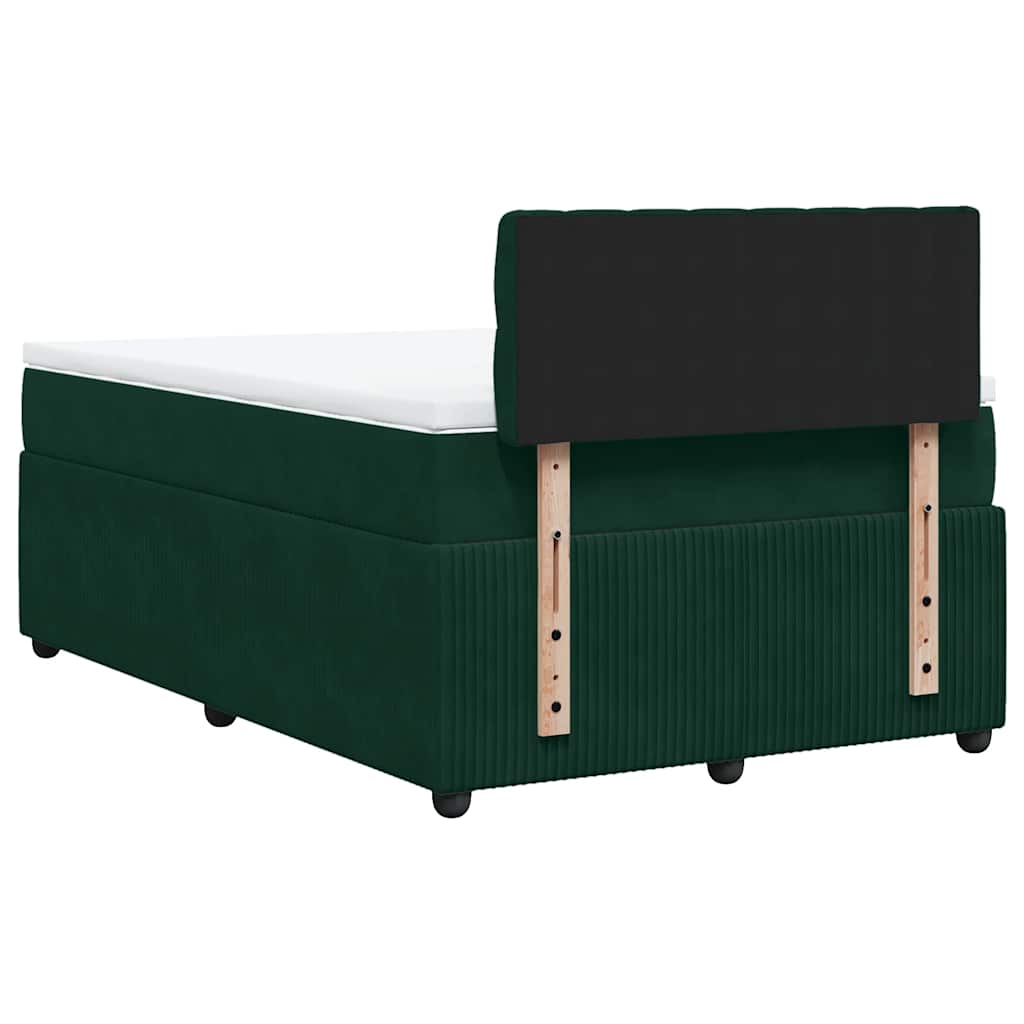 Box spring krevet s madracem tamnozeleni 120x200 cm baršunasti