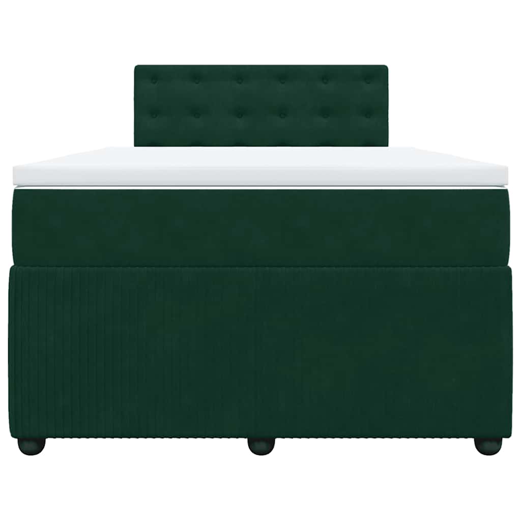 Box spring krevet s madracem tamnozeleni 120x200 cm baršunasti