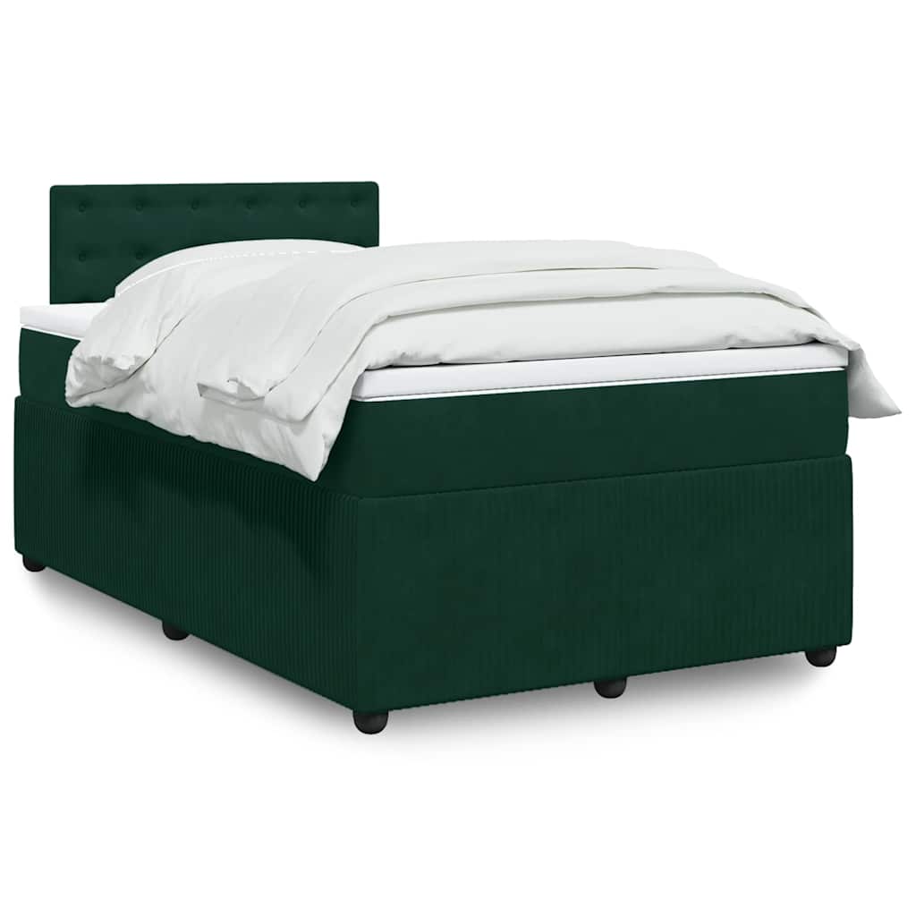Box spring krevet s madracem tamnozeleni 120x200 cm baršunasti