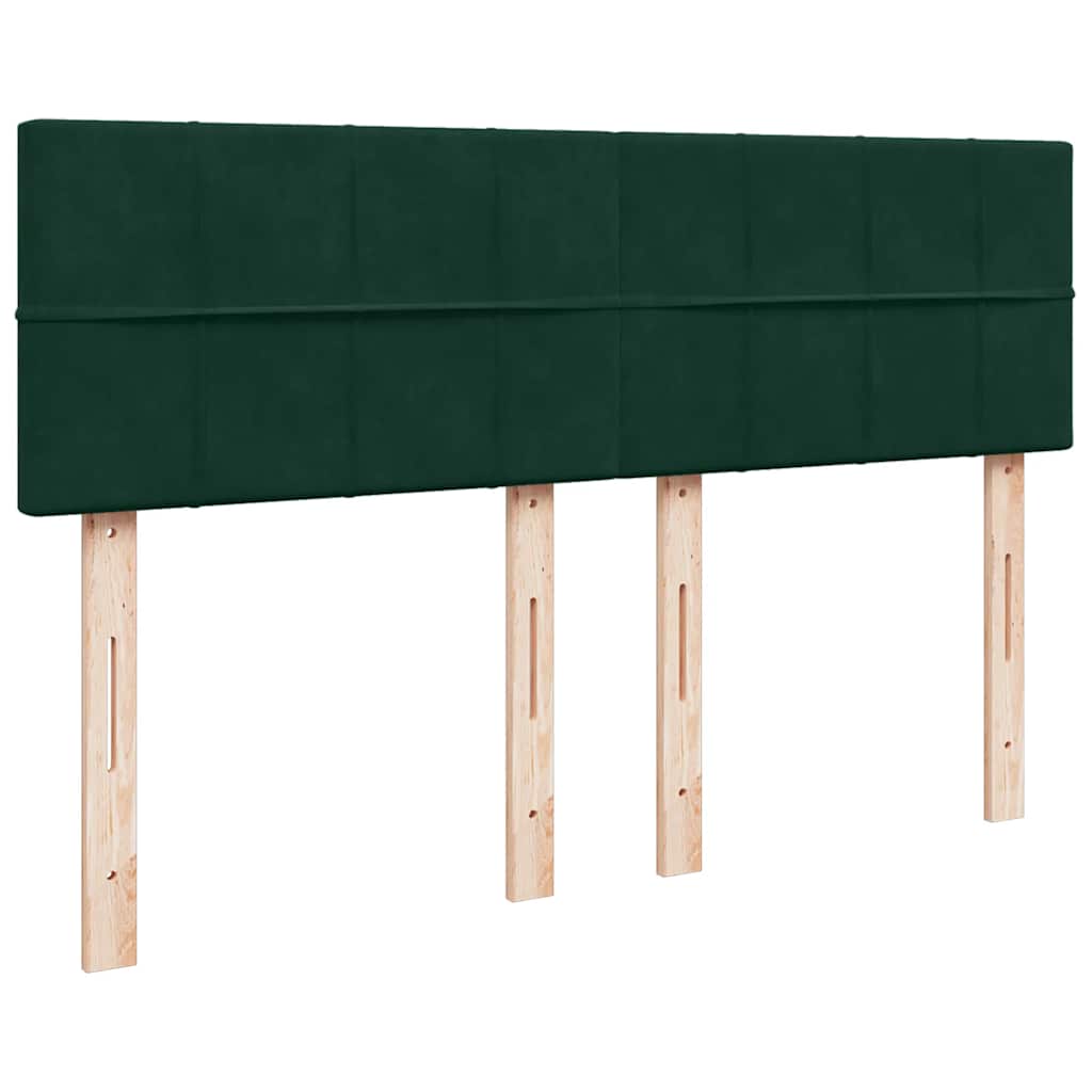 Krevet s oprugama i madracem tamnozeleni 140x190 cm baršunasti