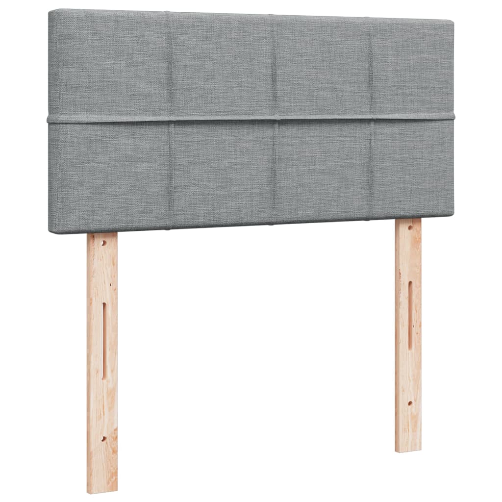 Box spring krevet s madracem svjetlosivi 90x190 cm od tkanine