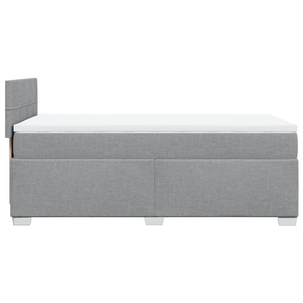 Box spring krevet s madracem svjetlosivi 90x190 cm od tkanine