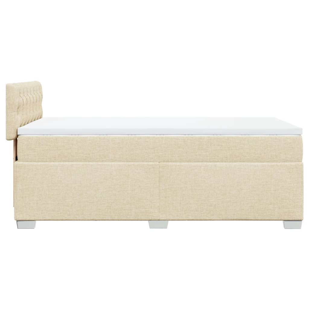 Krevet s oprugama i madracem krem 90 x 190 cm od tkanine