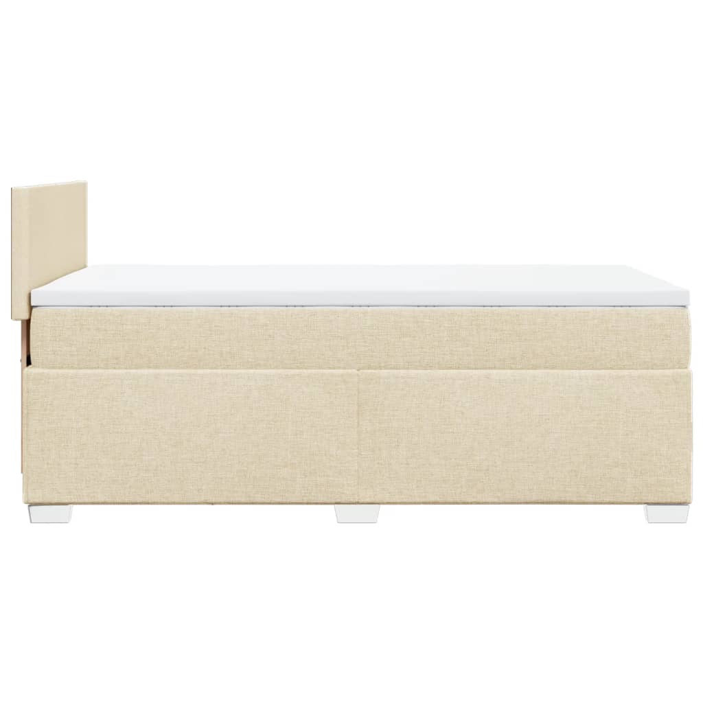 Krevet s oprugama i madracem krem 100 x 200 cm od tkanine