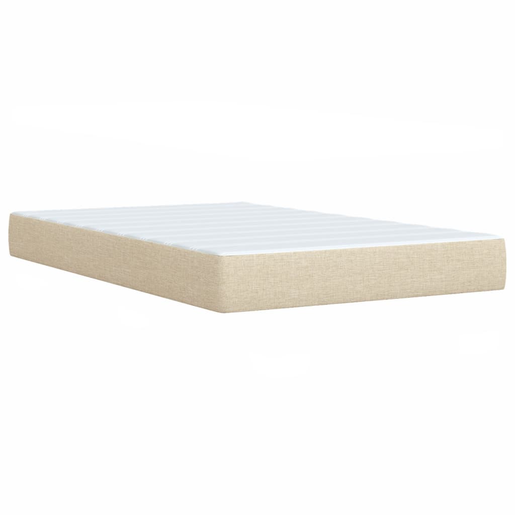 Krevet s oprugama i madracem krem 100 x 200 cm od tkanine