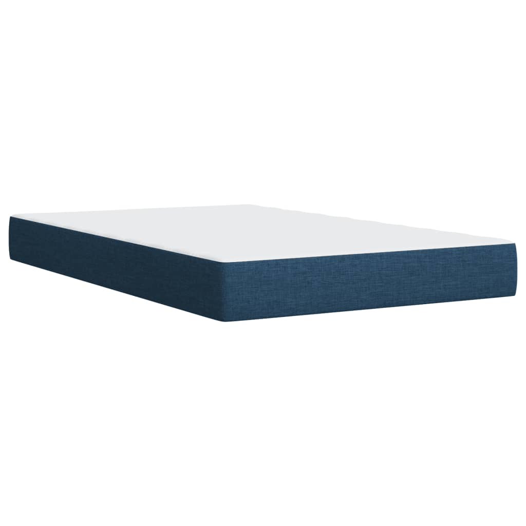 Krevet s oprugama i madracem plavi 120 x 190 cm od tkanine