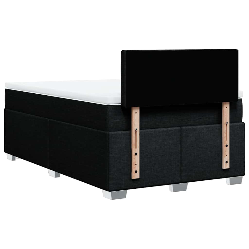 Krevet box spring s madracem crni 120 x 190 cm od tkanine