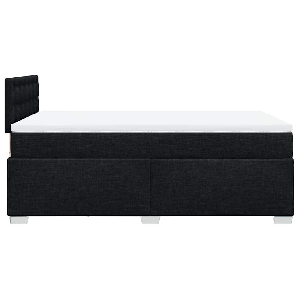 Krevet box spring s madracem crni 120 x 190 cm od tkanine