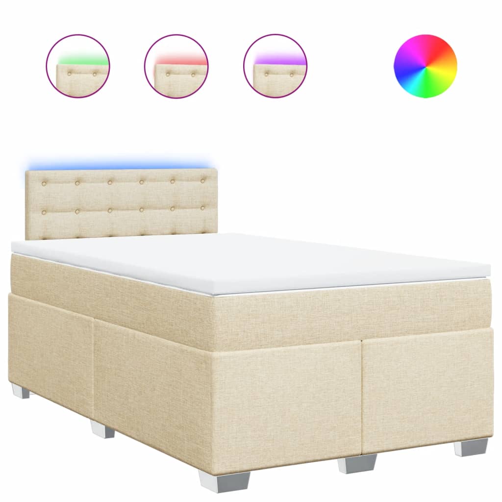 Krevet box spring s madracem krem 120 x 190 cm od tkanine