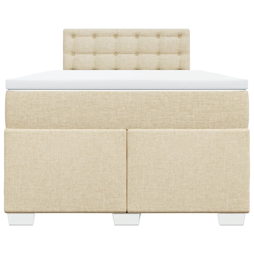 Krevet box spring s madracem krem 120 x 190 cm od tkanine