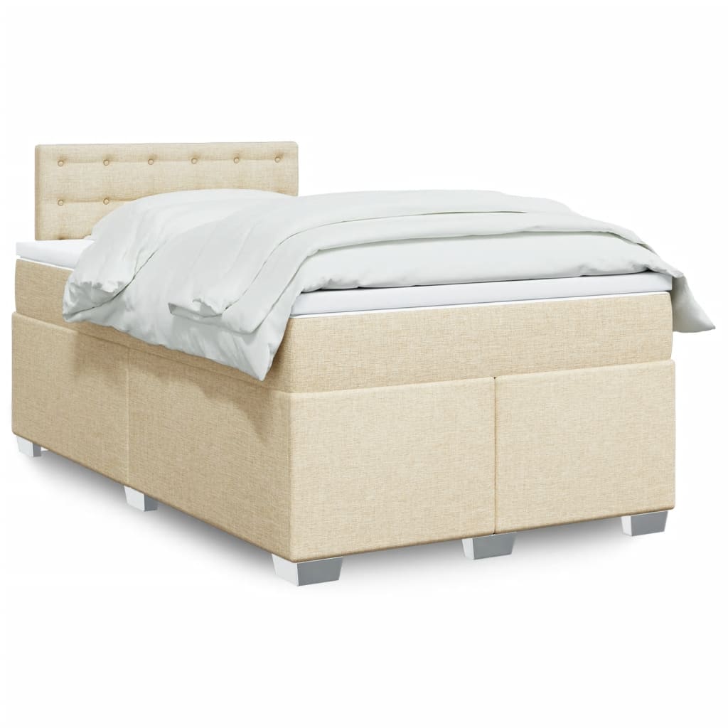 Krevet box spring s madracem krem 120 x 190 cm od tkanine