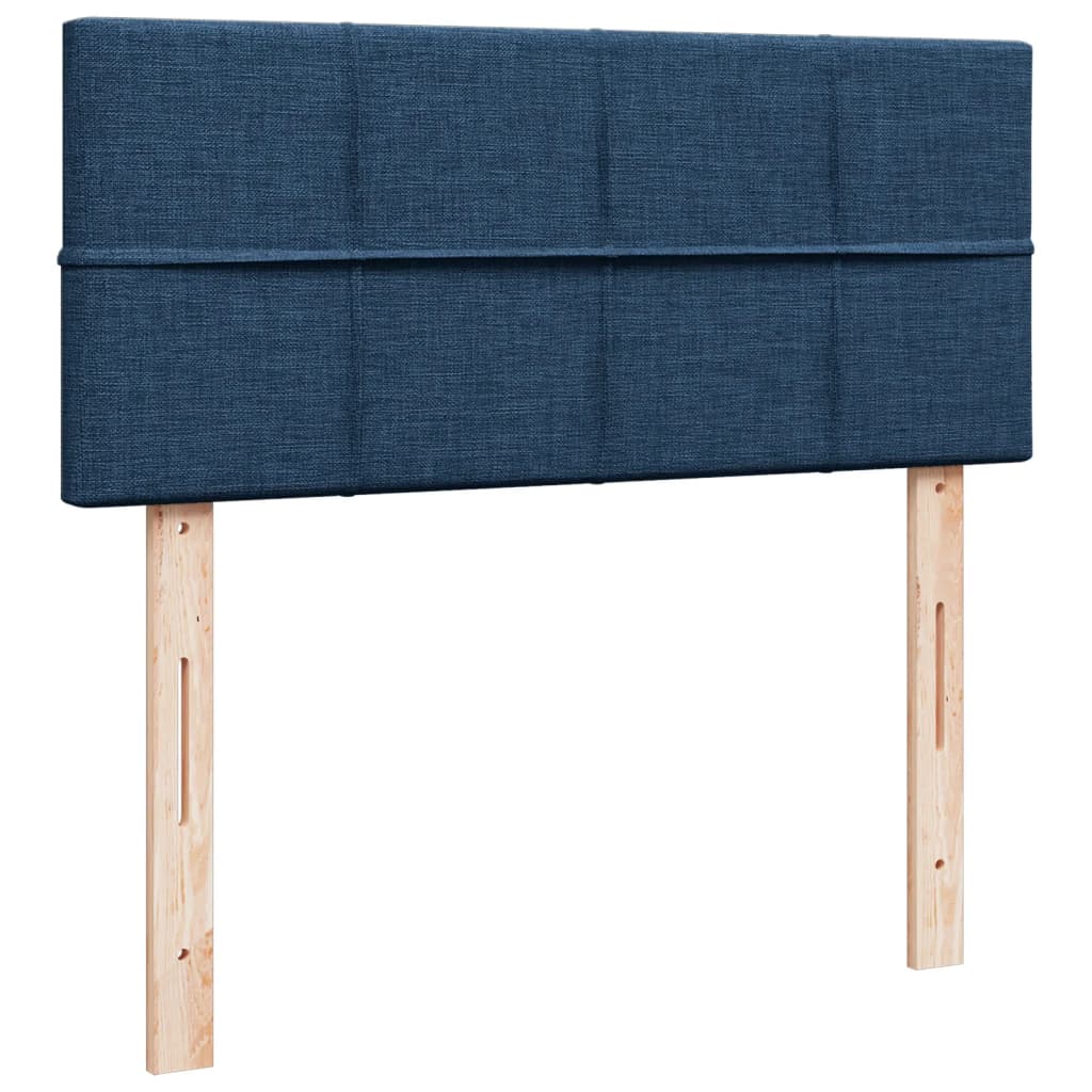 Krevet s oprugama i madracem plavi 120 x 200 cm od tkanine