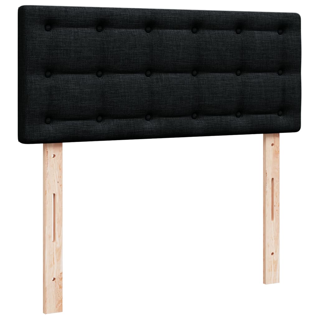 Krevet s oprugama i madracem crni 120 x 200cm od tkanine