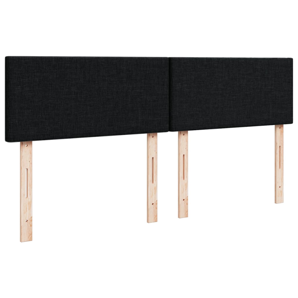 Krevet s oprugama i madracem crni 140 x 190 cm od tkanine
