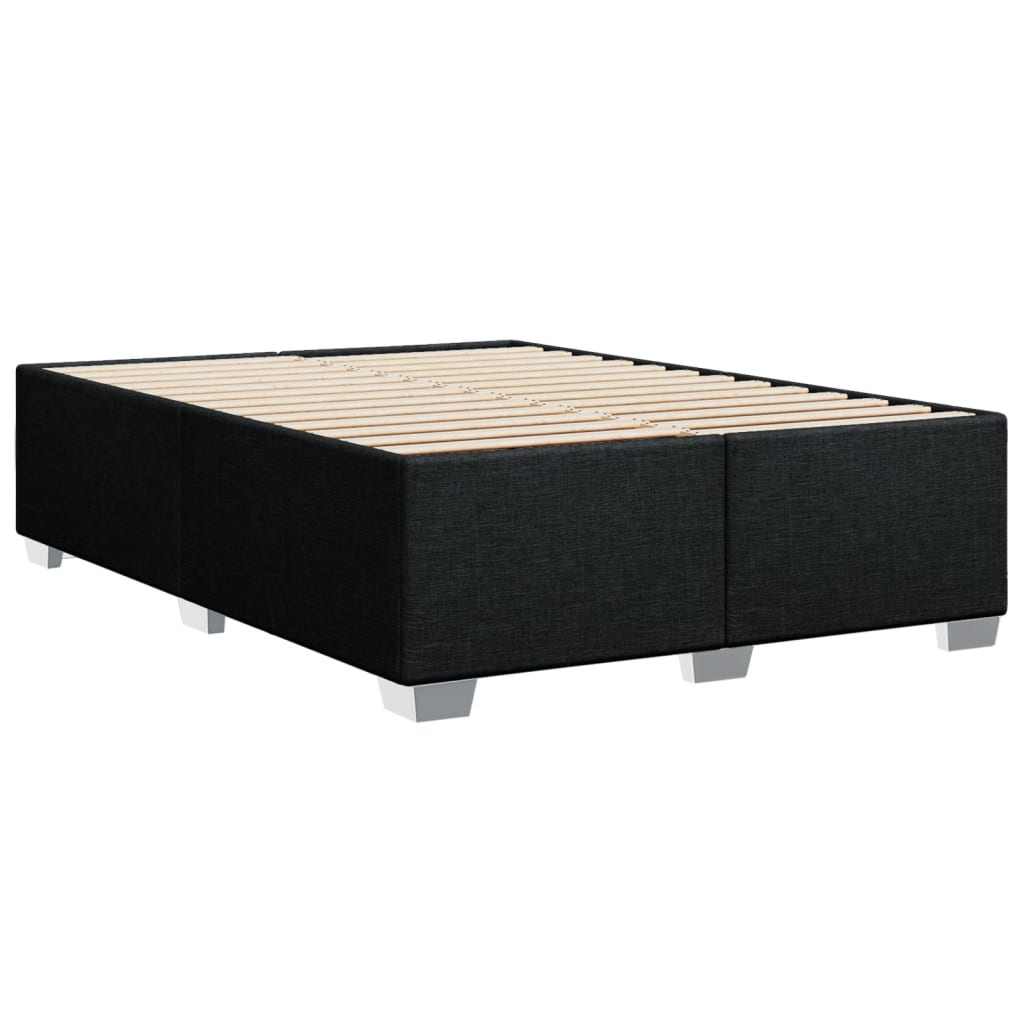 Krevet s oprugama i madracem crni 140 x 190 cm od tkanine