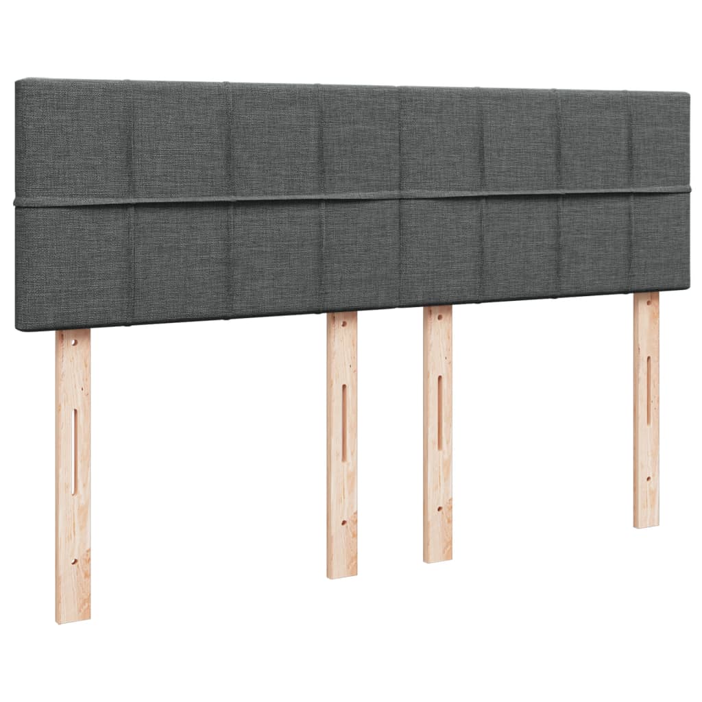 Krevet s oprugama i madracem tamnosivi 140x190 cm od tkanine