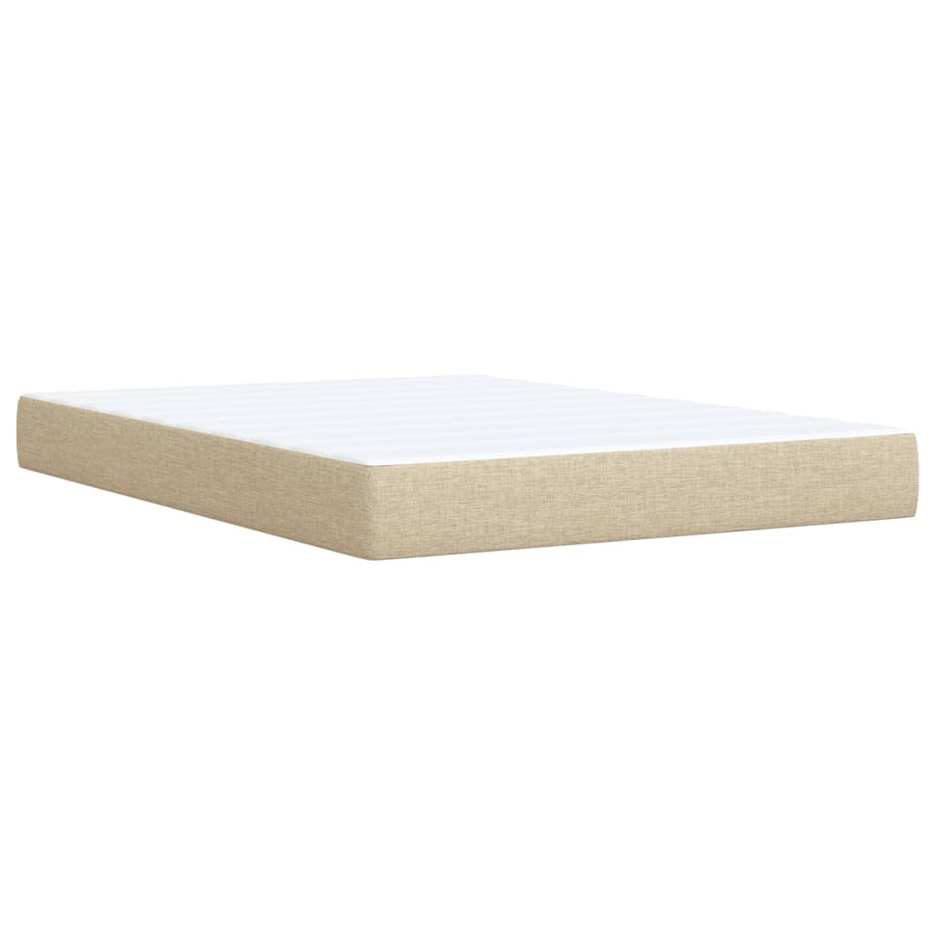 Krevet s oprugama i madracem krem 140x200 cm od tkanine