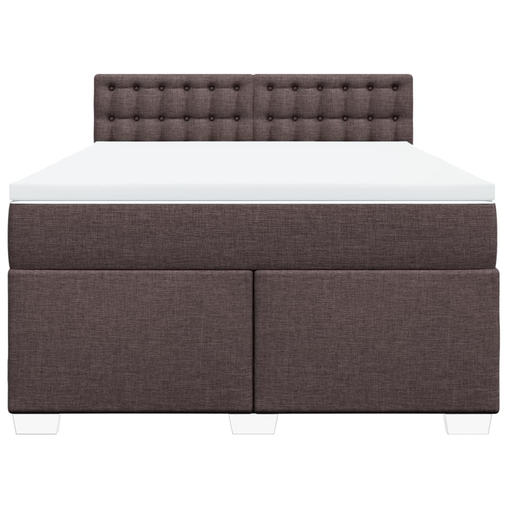 Krevet s oprugama i madracem tamnosmeđi 140x200 cm tkanina
