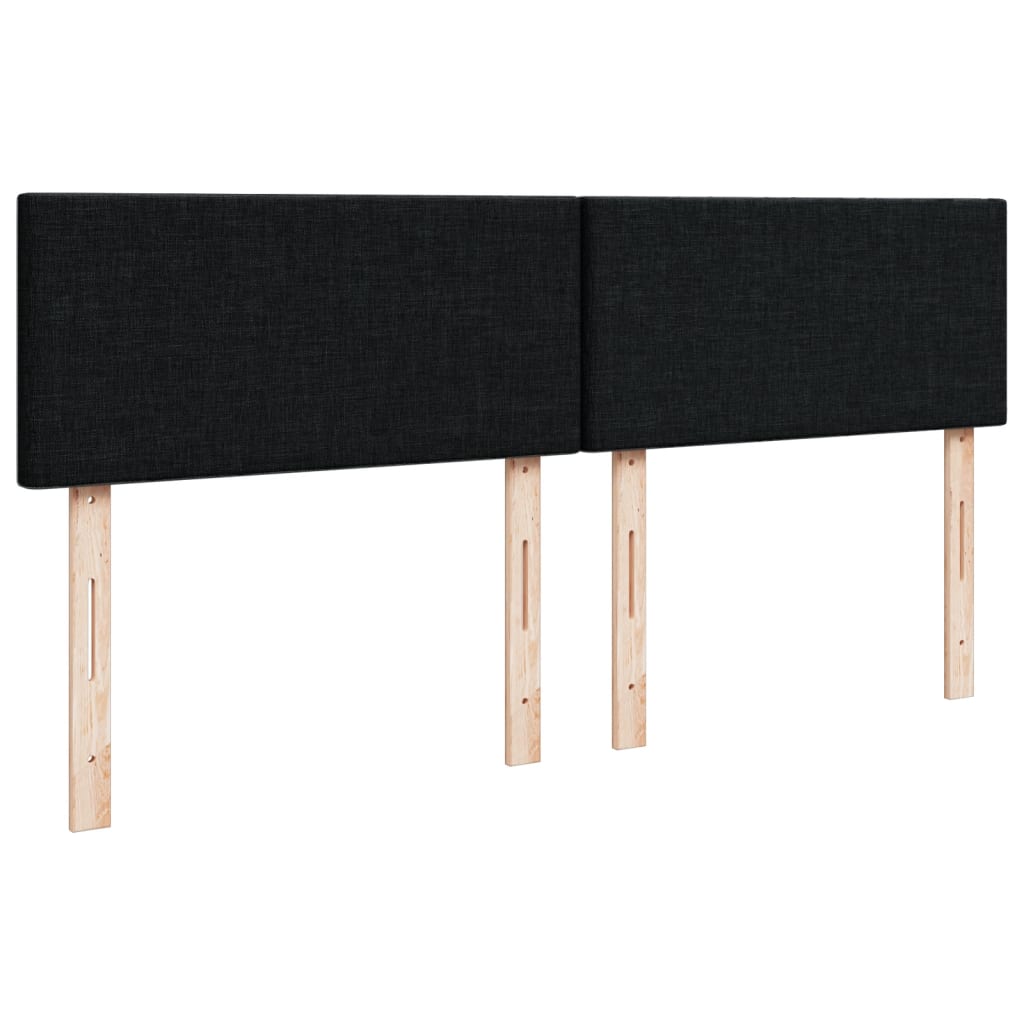 Krevet s oprugama i madracem crni 160x200 cm od tkanine