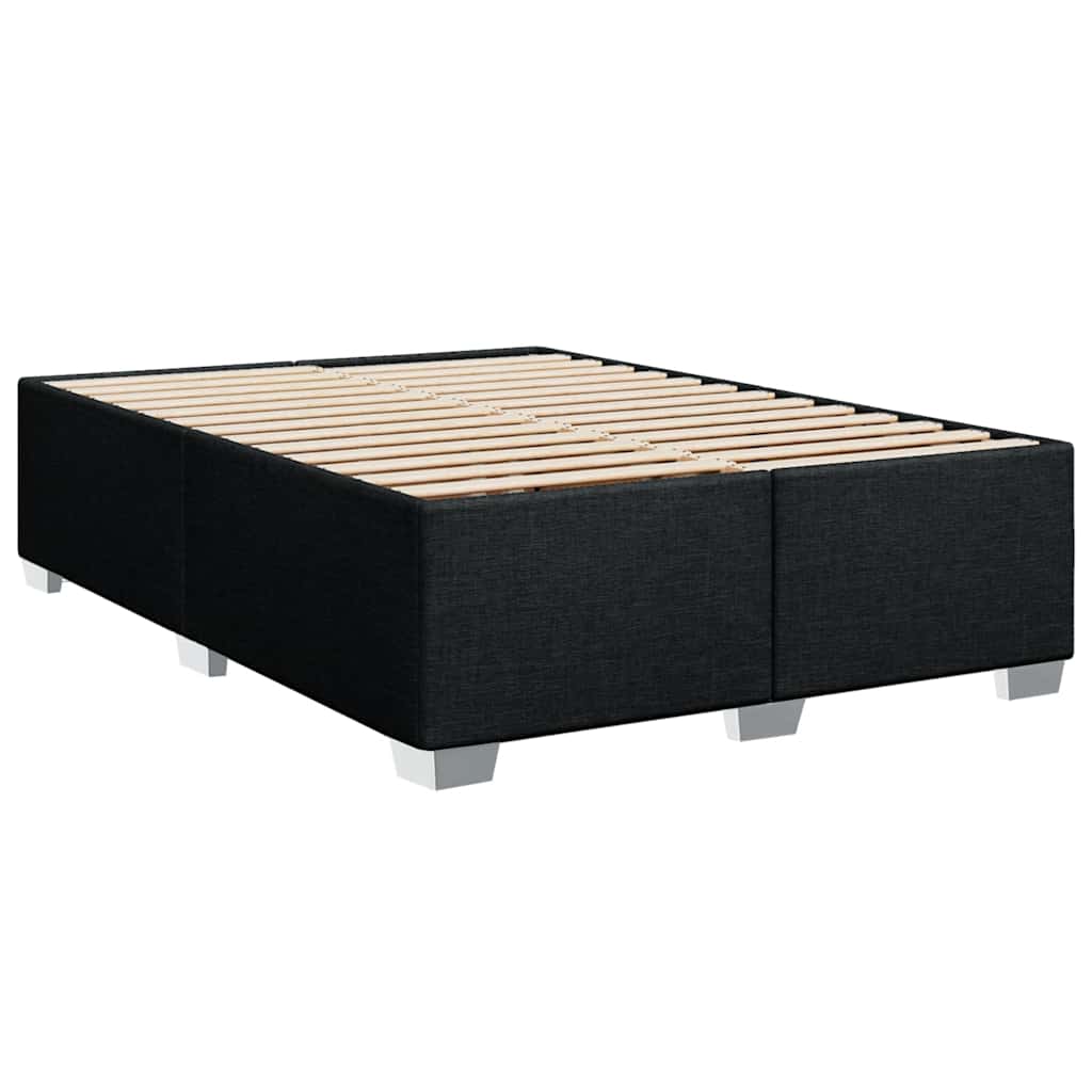 Krevet s oprugama i madracem crni 160x200 cm od tkanine