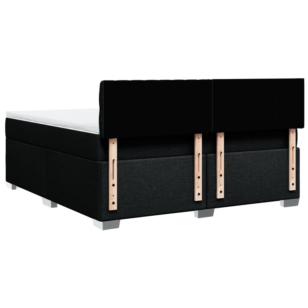 Krevet s oprugama i madracem crni 180x200 cm od tkanine