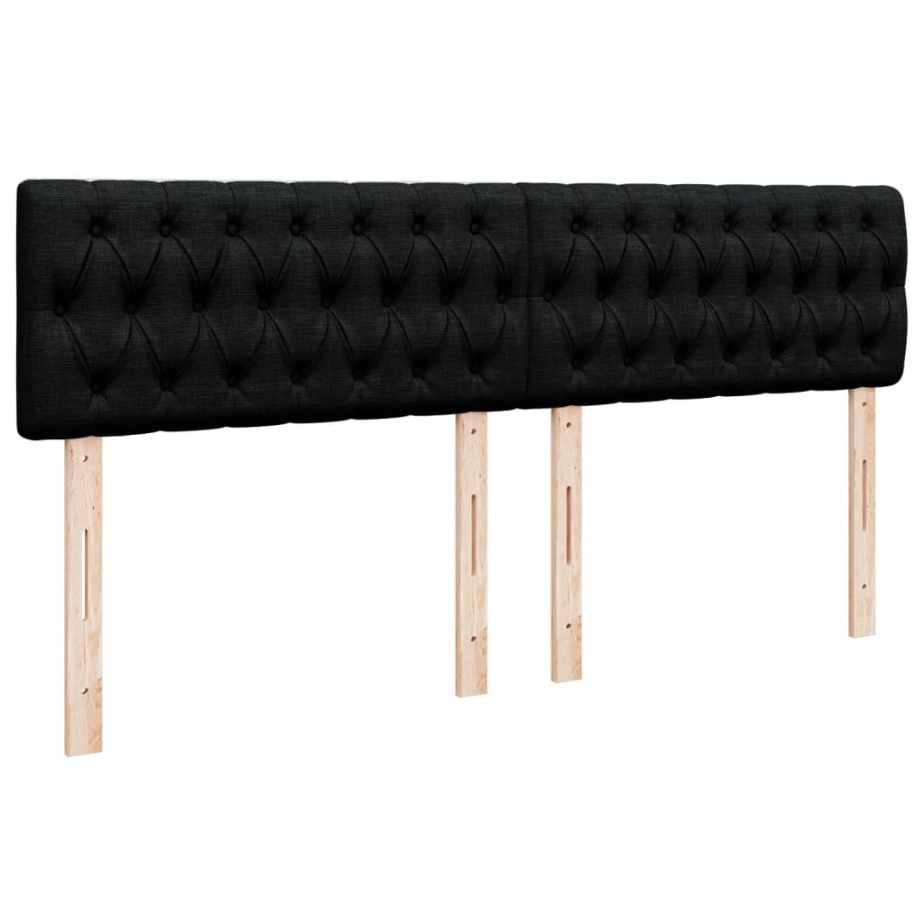 Krevet s oprugama i madracem crni 180x200 cm od tkanine