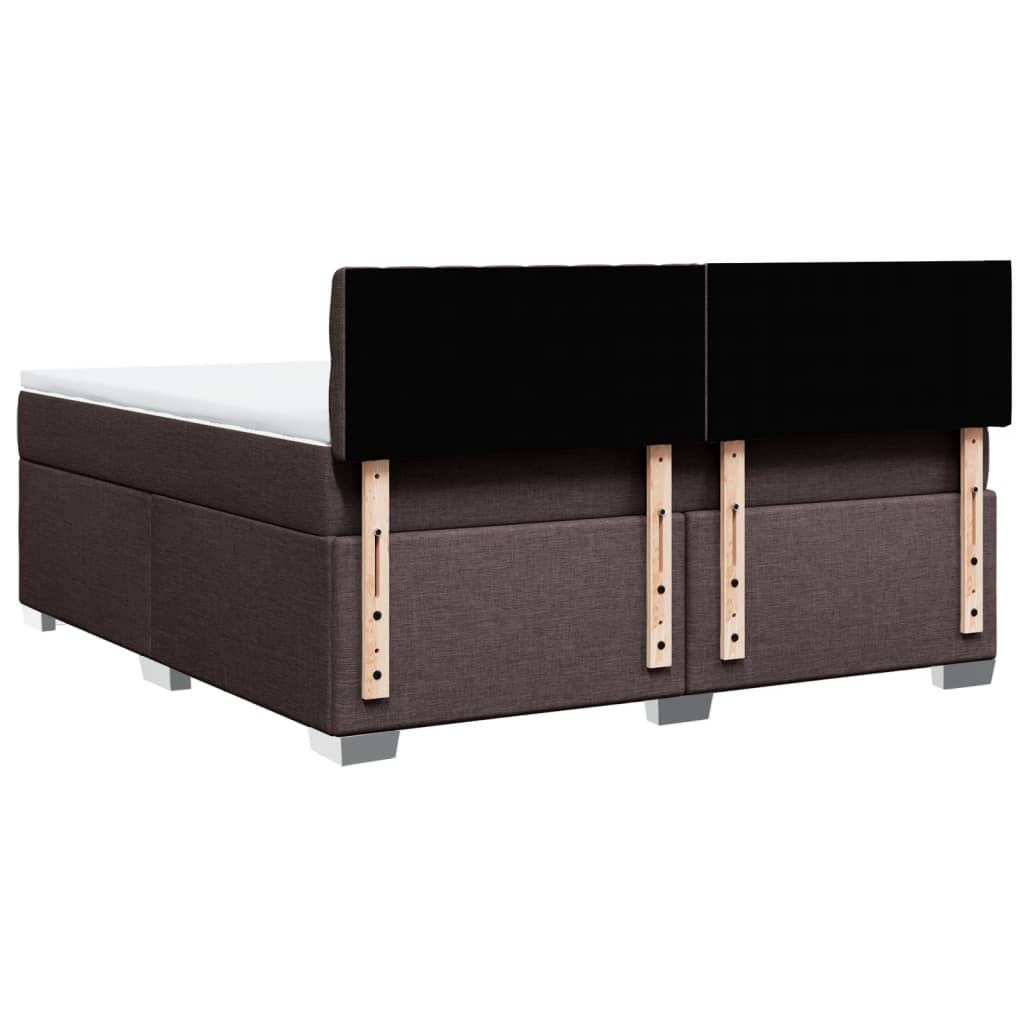 Krevet s oprugama i madracem tamnosmeđi 180x200 cm tkanina
