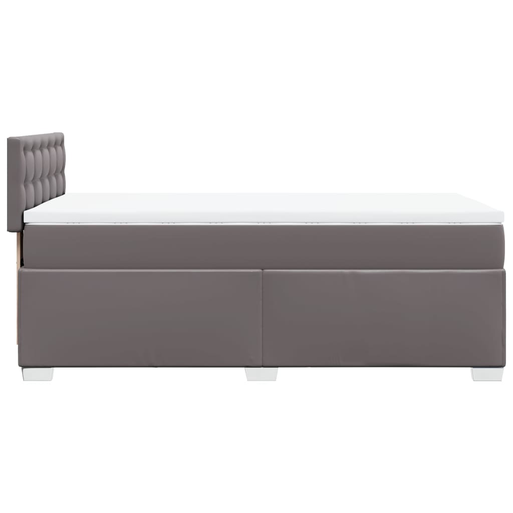 Krevet s oprugama i madracem sivi 90 x 190 cm od umjetne kože