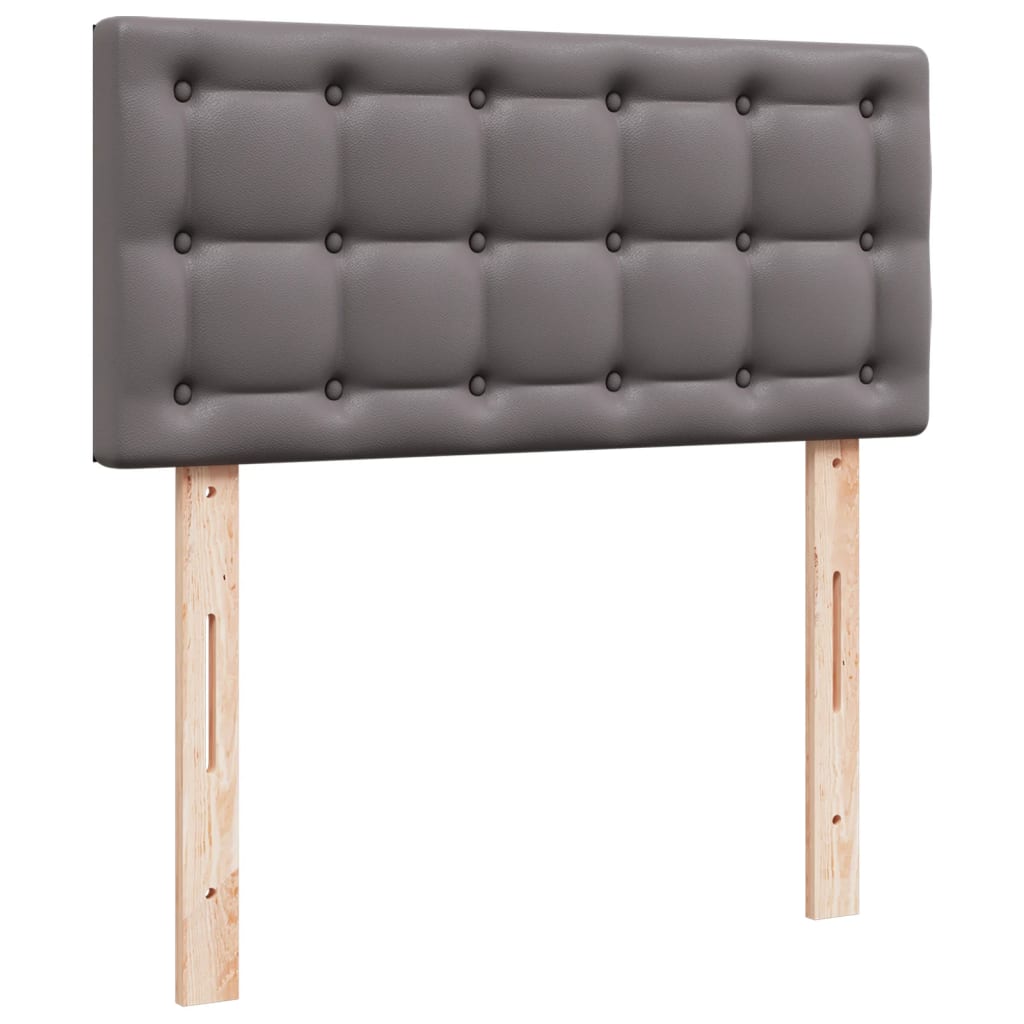 Krevet s oprugama i madracem sivi 100x200 cm od umjetne kože