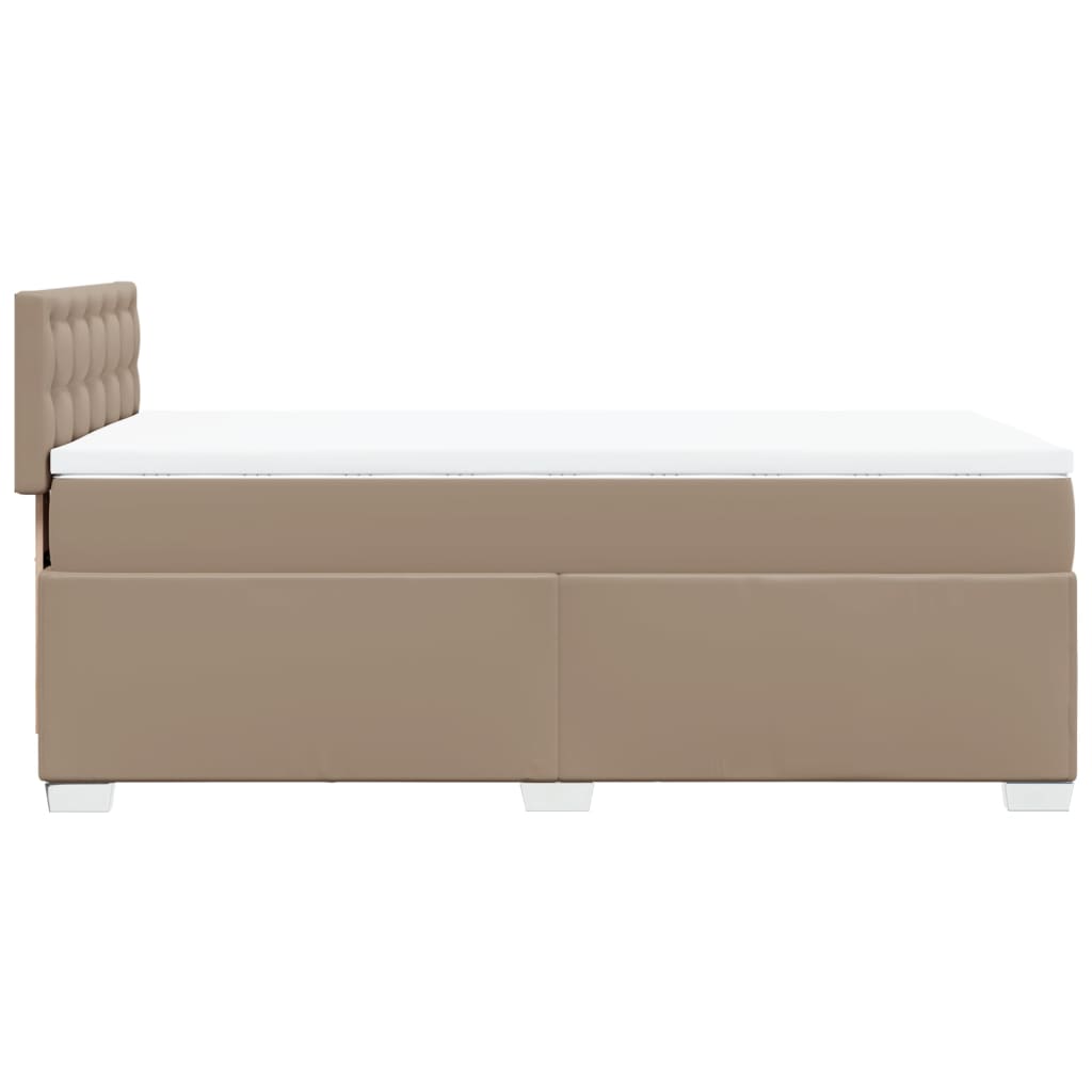 Krevet s oprugama i madrac cappuccino 100x200cm od umjetne kože