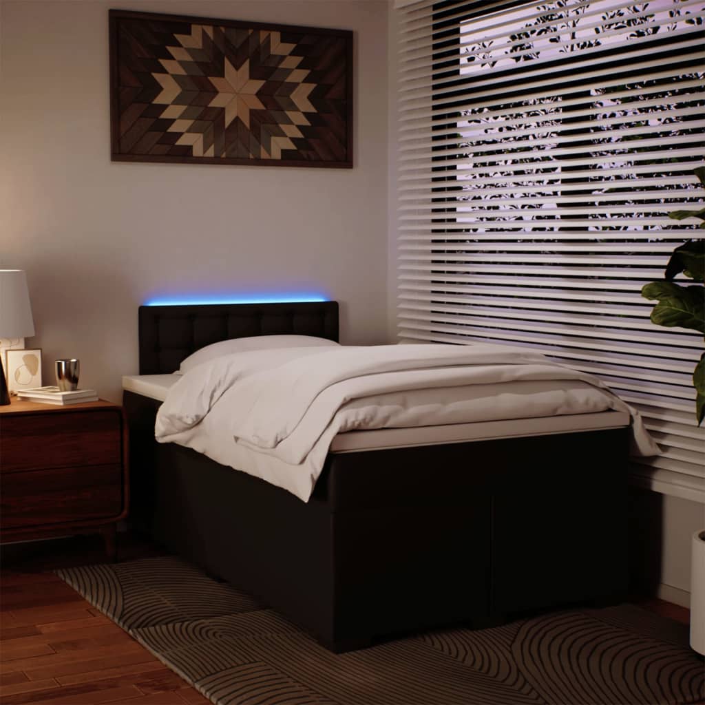 Krevet s oprugama i madracem crni 120x190 cm od umjetne kože