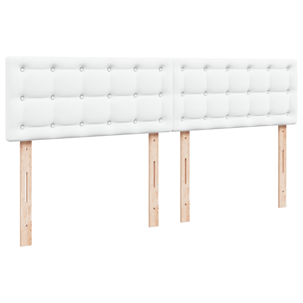 Krevet s oprugama i madracem bijeli 200x200 cm umjetna koža