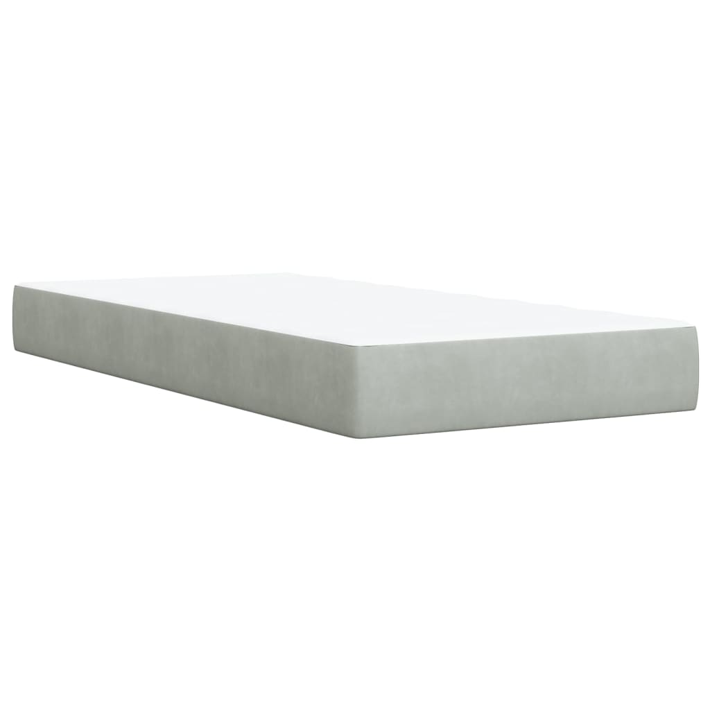 Box spring krevet s madracem svjetlosivi 80 x 200 cm baršunasti