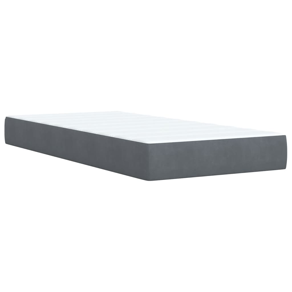 Box spring krevet s madracem tamnosivi 80 x 200 cm baršunasti