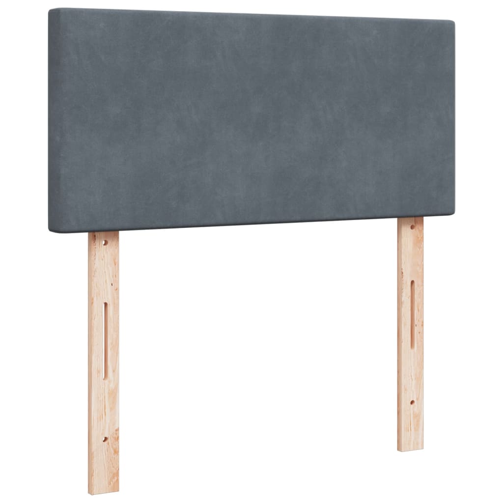 Box spring krevet s madracem tamnosivi 80 x 200 cm baršunasti