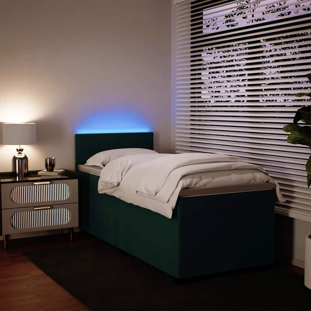 Box spring krevet s madracem tamnozeleni 80 x 200 cm baršunasti