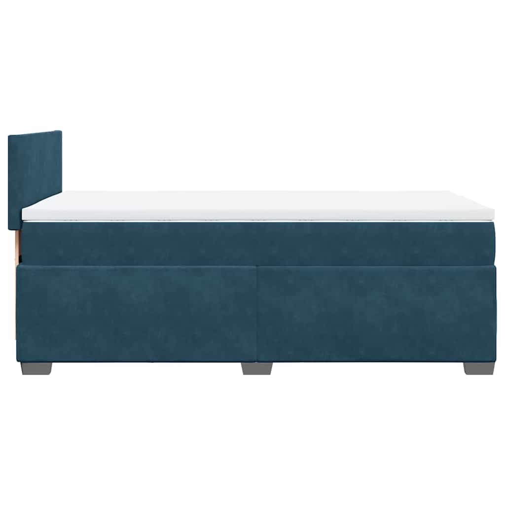 Box spring krevet s madracem plavi 80 x 200 cm baršunasti