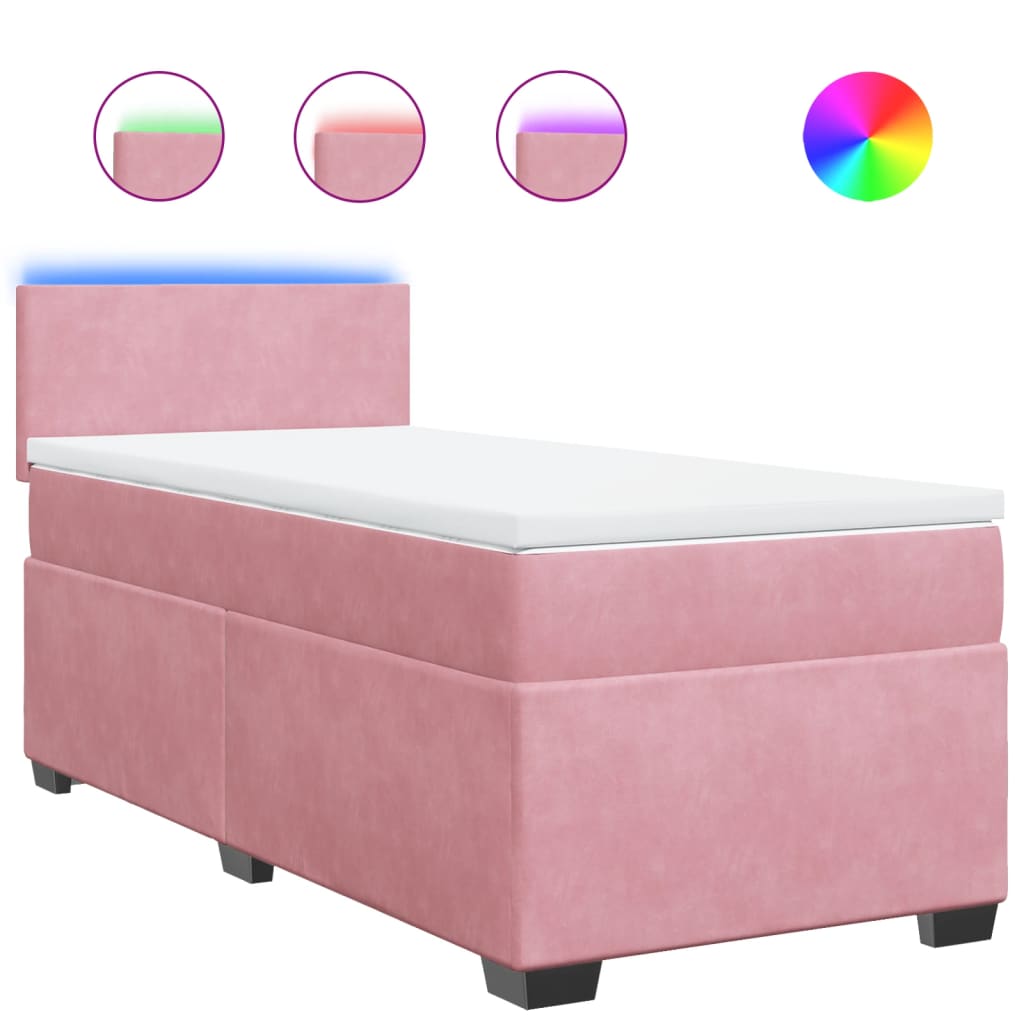 Box spring krevet s madracem ružičasti 80 x 200 cm baršunasti