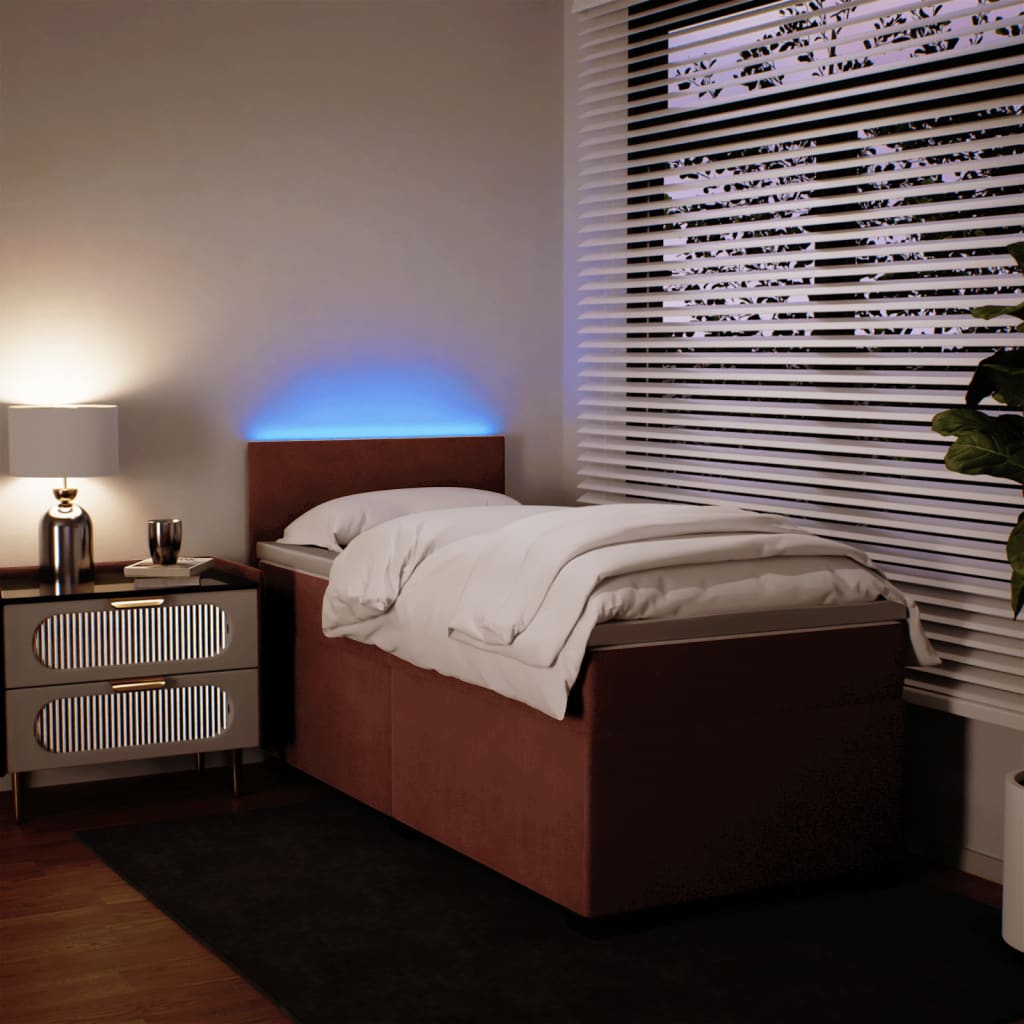 Box spring krevet s madracem ružičasti 80 x 200 cm baršunasti