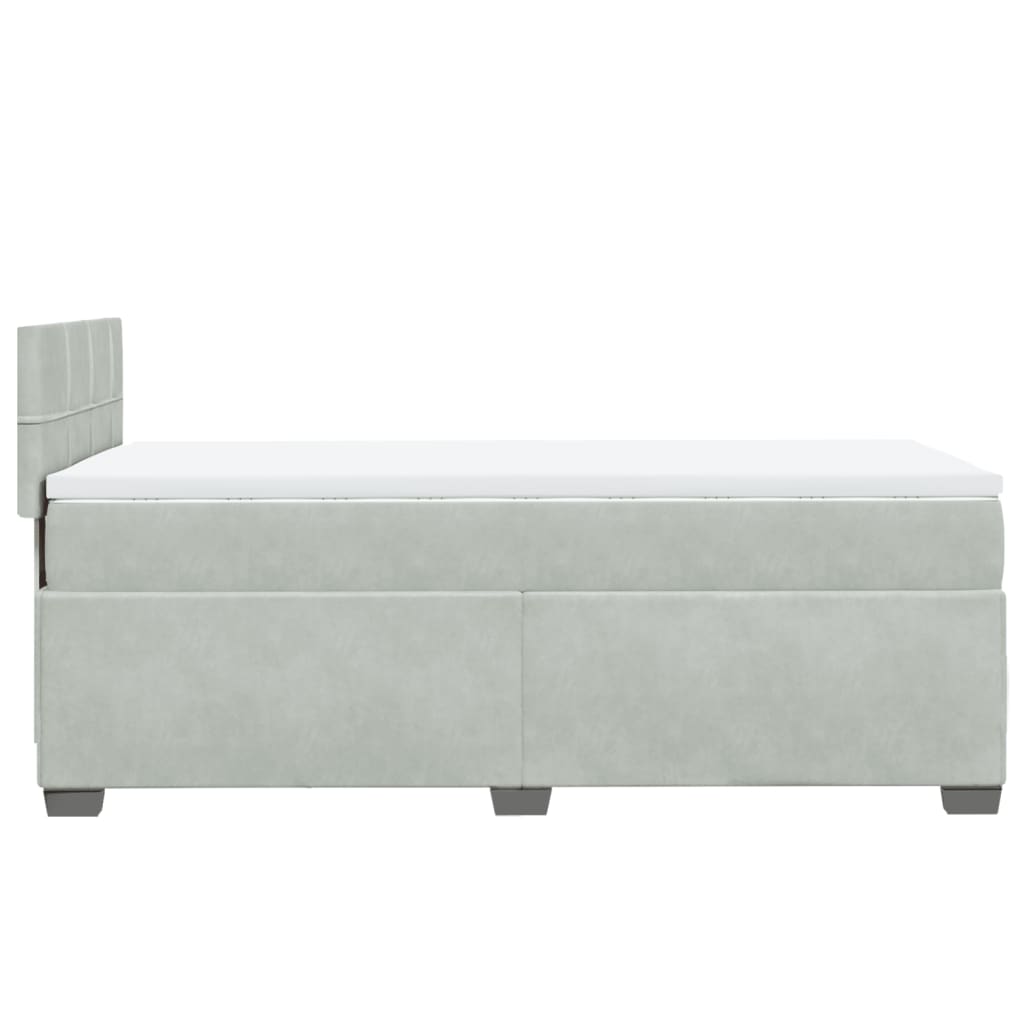 Box spring krevet s madracem svjetlosivi 80 x 200 cm baršunasti
