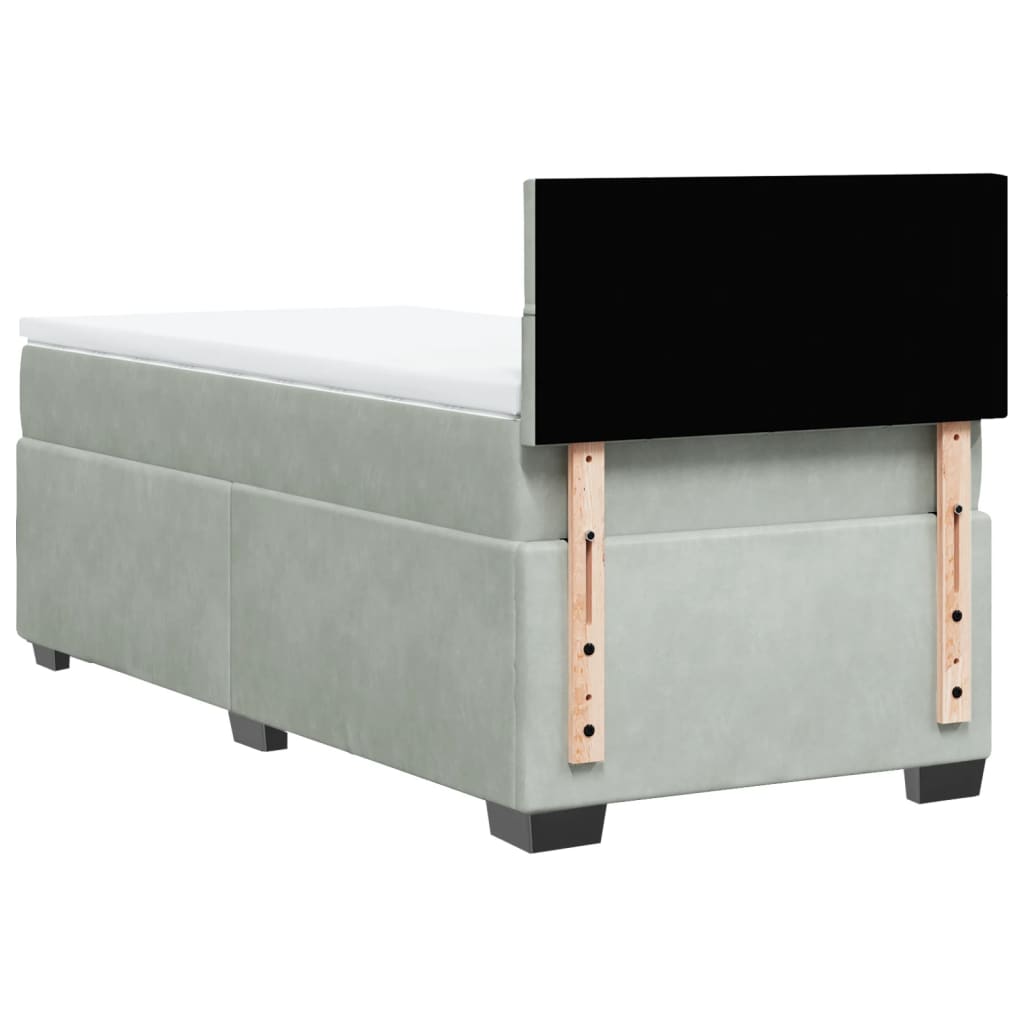 Box spring krevet s madracem svjetlosivi 80 x 200 cm baršunasti