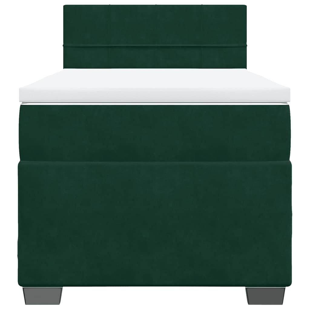 Box spring krevet s madracem tamnozeleni 80 x 200 cm baršunasti