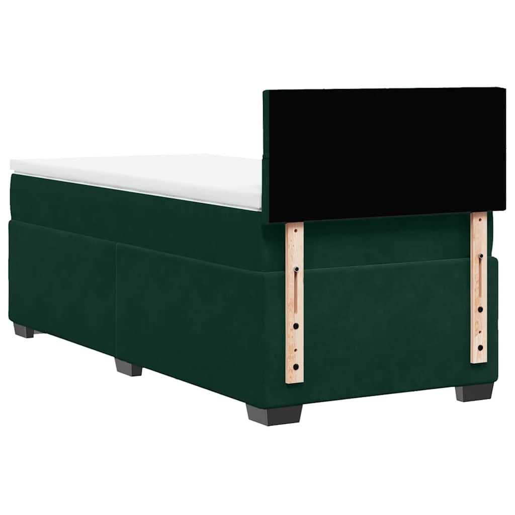 Box spring krevet s madracem tamnozeleni 80 x 200 cm baršunasti