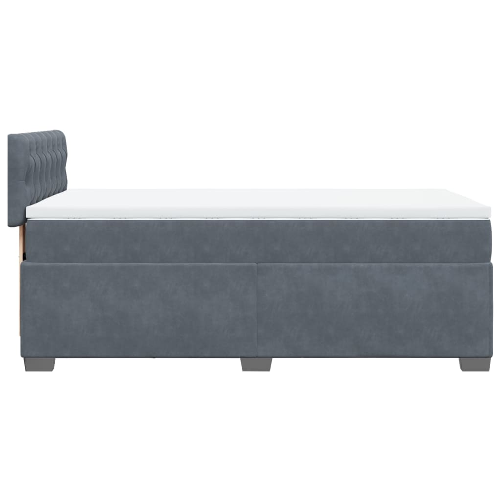 Box spring krevet s madracem tamnosivi 80 x 200 cm baršunasti