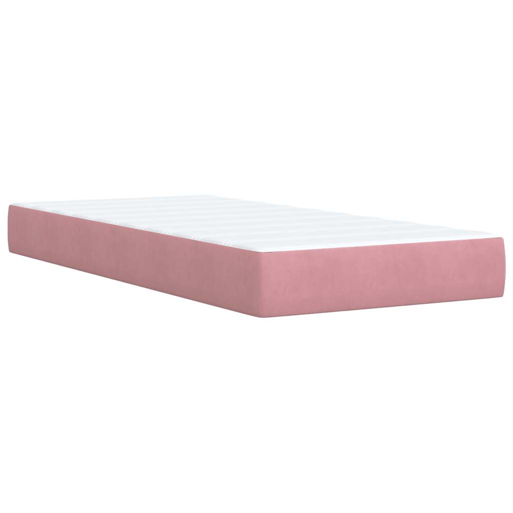 Box spring krevet s madracem ružičasti 80 x 200 cm baršunasti