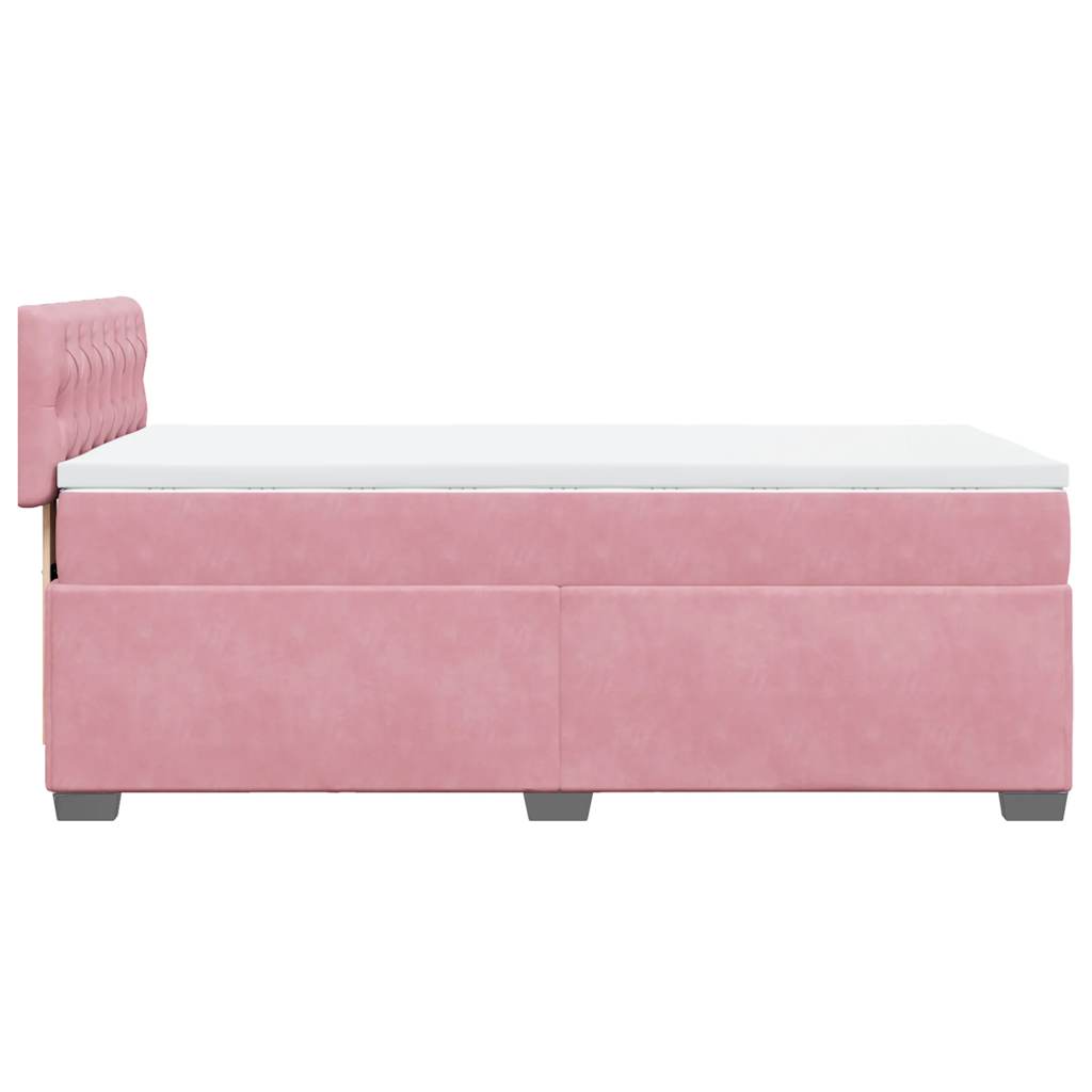 Box spring krevet s madracem ružičasti 80 x 200 cm baršunasti